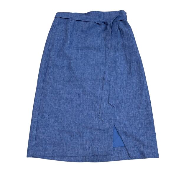Banana Republic Size 8 Wrap Midi Skirt | Chambray Blue, NWT, Minimalist Capsule - Picture 7 of 7